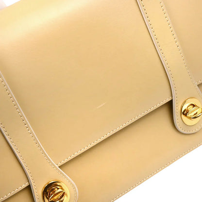 Gucci Beige Leather Bamboo 2way Shoulder Handbag