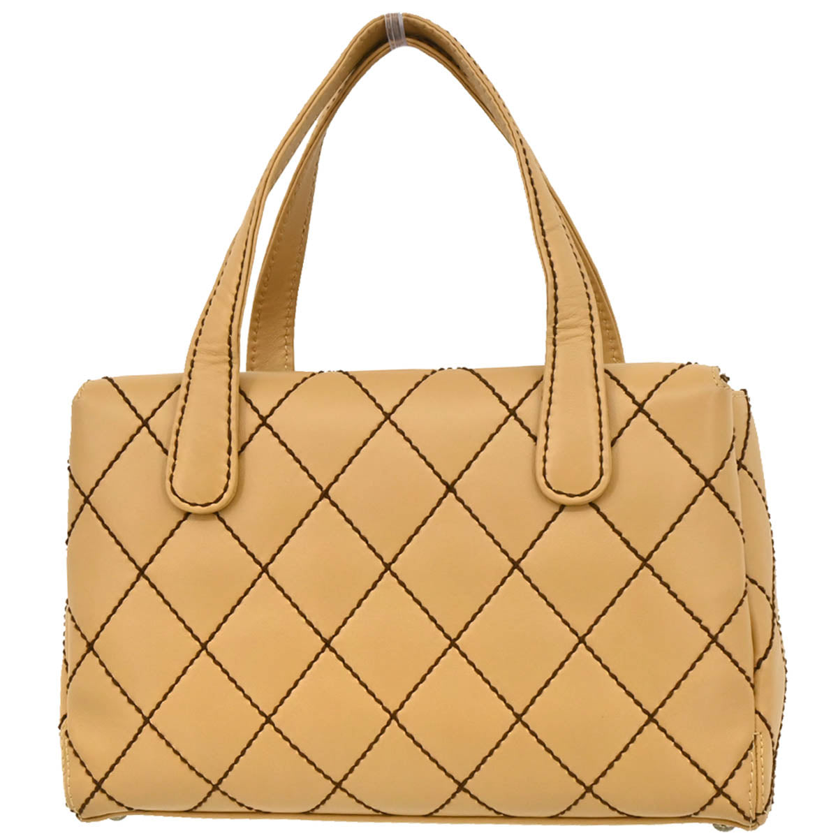 Chanel 2000-2002 Beige Calfskin Wild Stitch Handbag