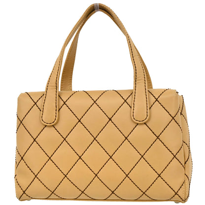 Chanel 2000-2002 Beige Calfskin Wild Stitch Handbag