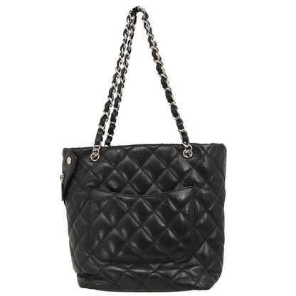 Chanel 2006-2008 Black Calfskin Cambon Ligne Tote Chain Handbag
