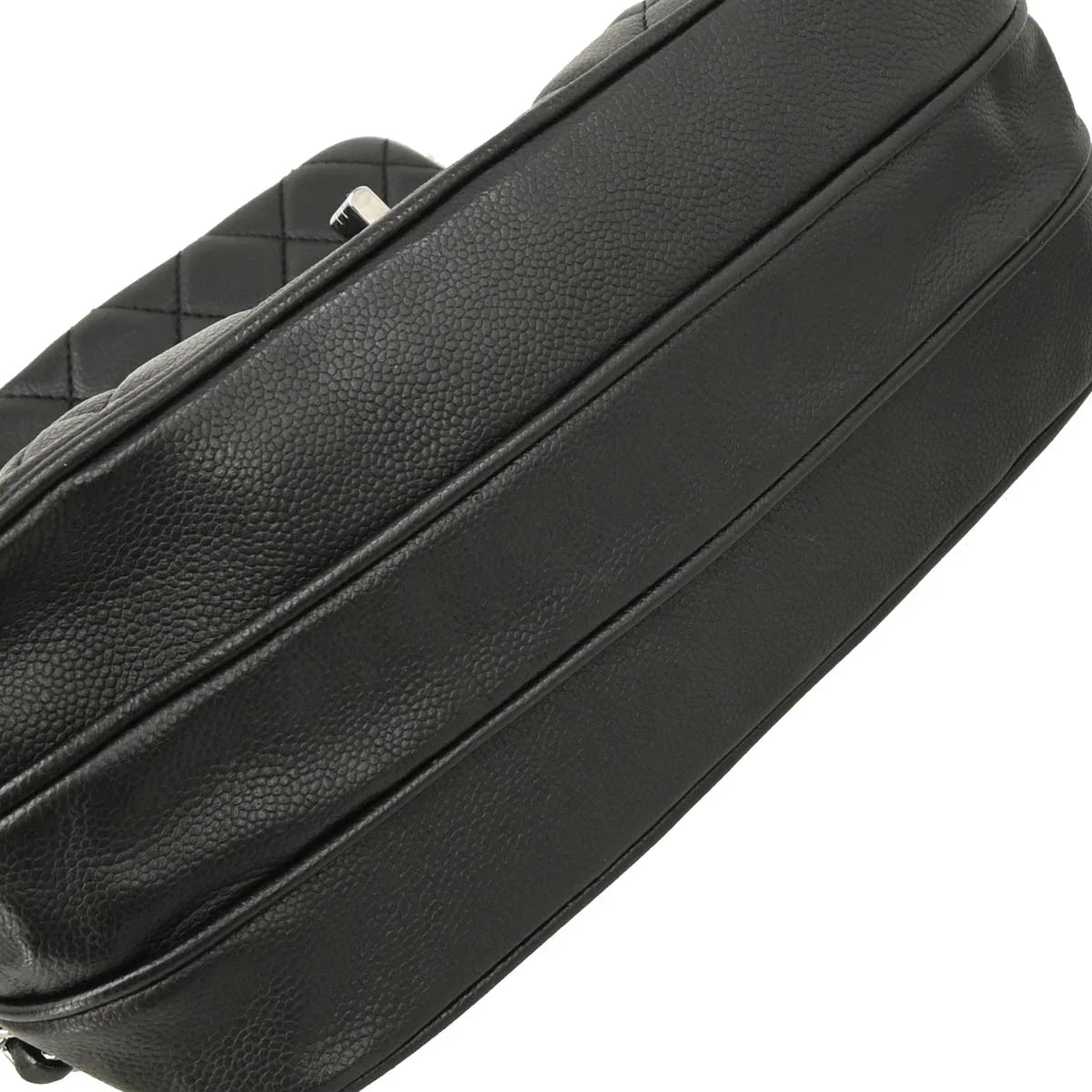 Chanel 2005-2006 Black Caviar Mademoiselle Lock Handbag