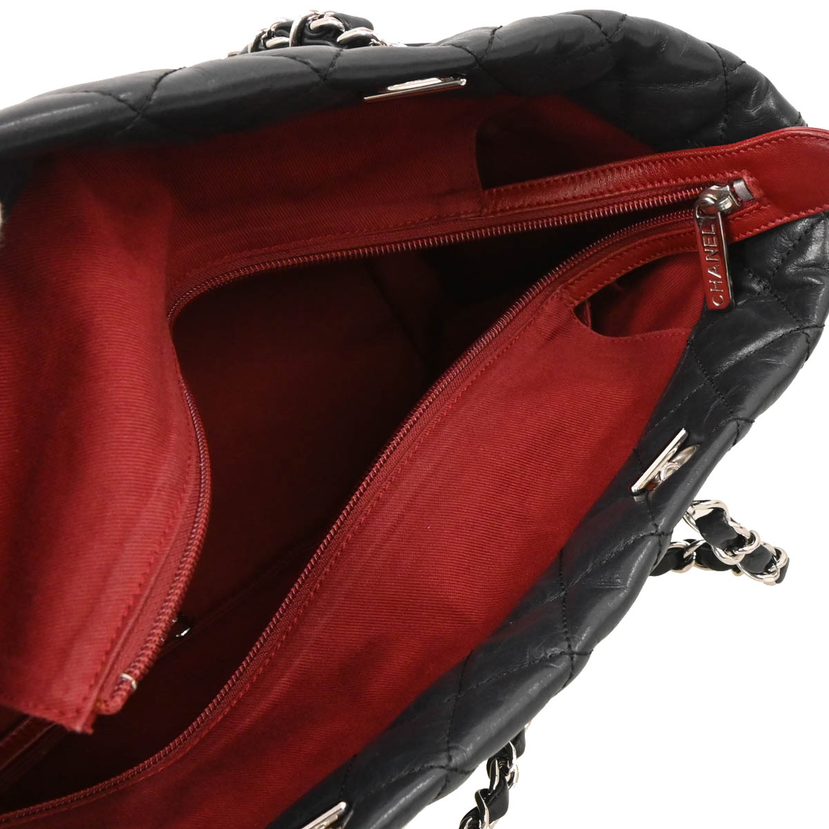 Chanel 2006-2008 Black Calfskin Cambon Ligne Tote Chain Handbag