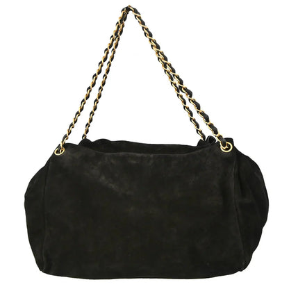 Chanel 2002-2003 Black Suede Chain Shoulder Bag