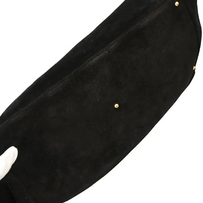 Chanel 2002-2003 Black Suede Chain Shoulder Bag