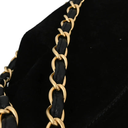 Chanel 2002-2003 Black Suede Chain Shoulder Bag