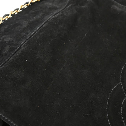 Chanel 2002-2003 Black Suede Chain Shoulder Bag
