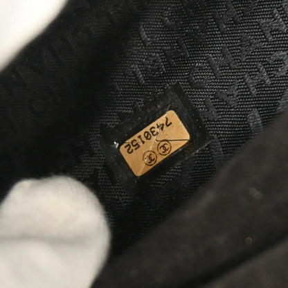 Chanel 2002-2003 Black Suede Chain Shoulder Bag