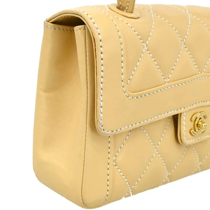 Chanel 2005-2006 Beige Calfskin Wild Stitch Handbag