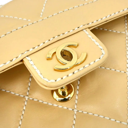 Chanel 2005-2006 Beige Calfskin Wild Stitch Handbag