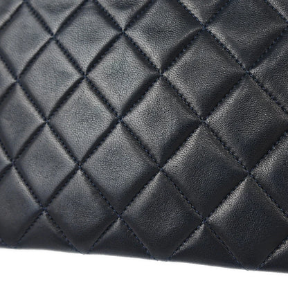 Chanel 1991-1994 Navy Lambskin Classic Square Flap Shoulder Bag
