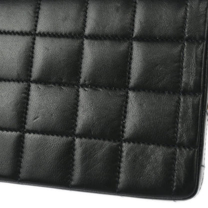 Chanel 2003-2004 Black Lambskin East West Choco Bar Shoulder Bag