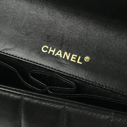 Chanel 2003-2004 Black Lambskin East West Choco Bar Shoulder Bag
