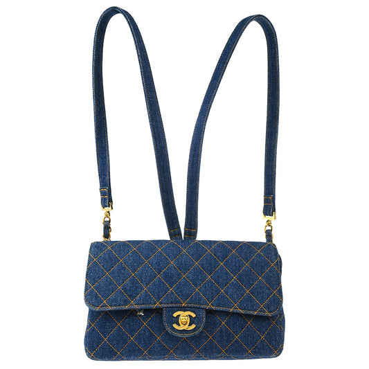 Chanel * Blue Denim Backpack