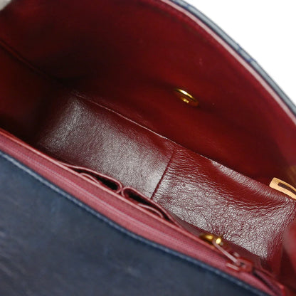 Chanel 1989-1991 Navy Lambskin Classic Square Flap Shoulder Bag