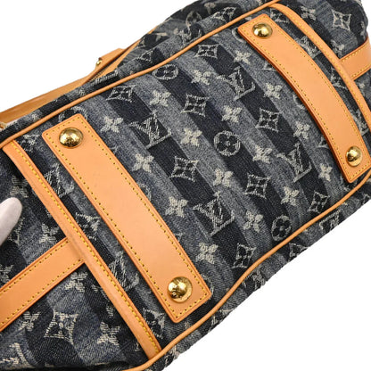 Louis Vuitton 2006 Blue Monogram Denim Cabas Raye GM 2way Shoulder Tote M95336