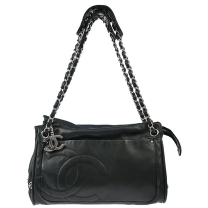 Chanel 2006-2008 Black Calfskin Chain Tote Handbag