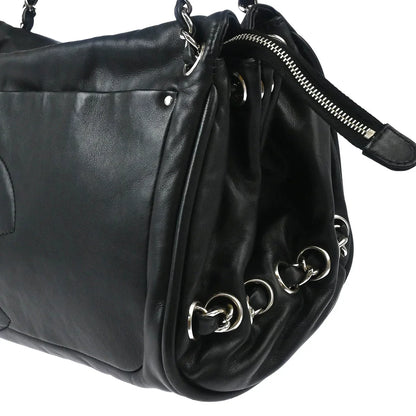 Chanel 2006-2008 Black Calfskin Chain Tote Handbag