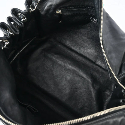 Chanel 2006-2008 Black Calfskin Chain Tote Handbag