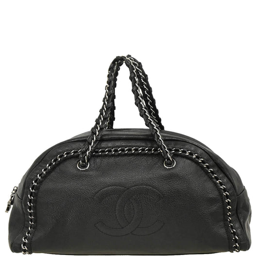 Chanel 2005-2006 Black Calfskin Luxury Line Bowling Bag