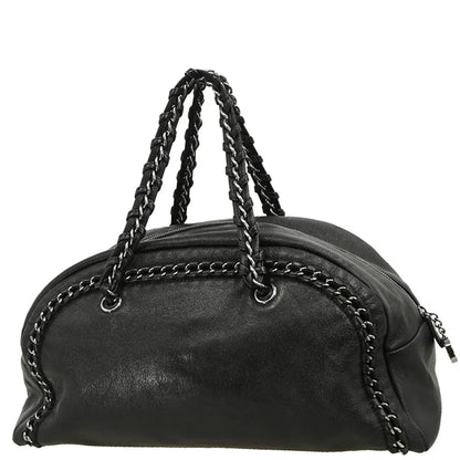 Chanel 2005-2006 Black Calfskin Luxury Line Bowling Bag