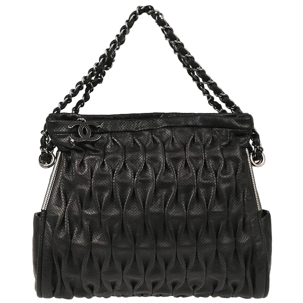 Chanel 2008-2009 Black Perforated Lambskin Handbag