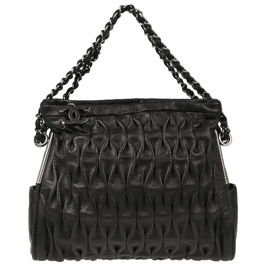 Chanel 2008-2009 Black Perforated Lambskin Handbag