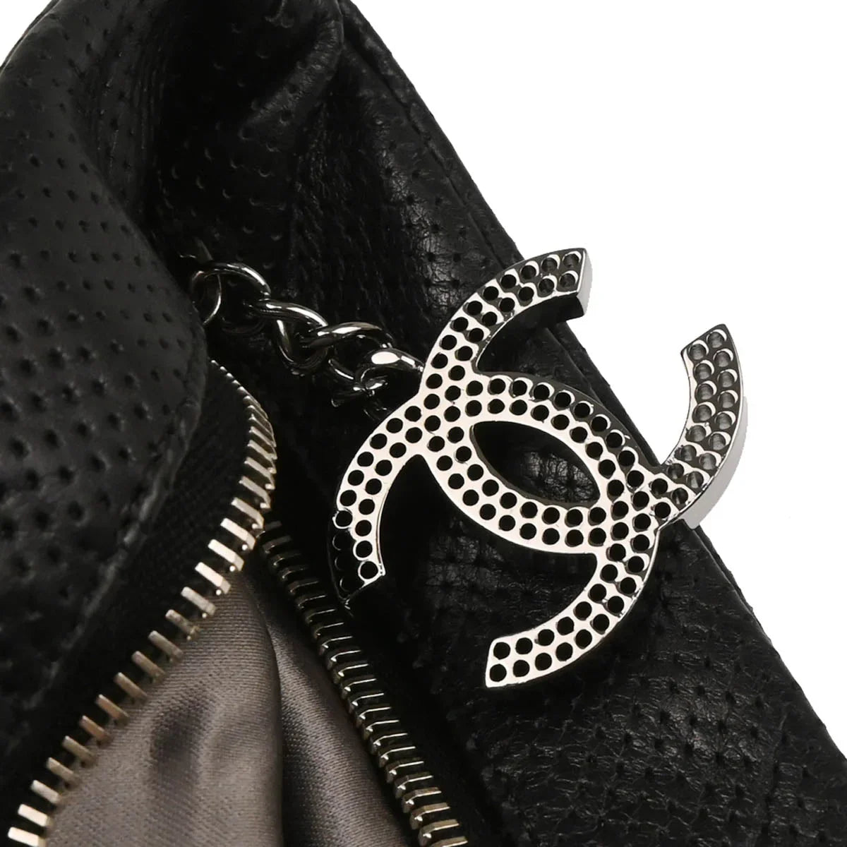 Chanel 2008-2009 Black Perforated Lambskin Handbag