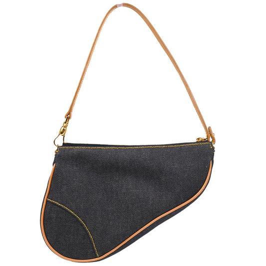 Christian Dior Navy Denim Saddle Handbag