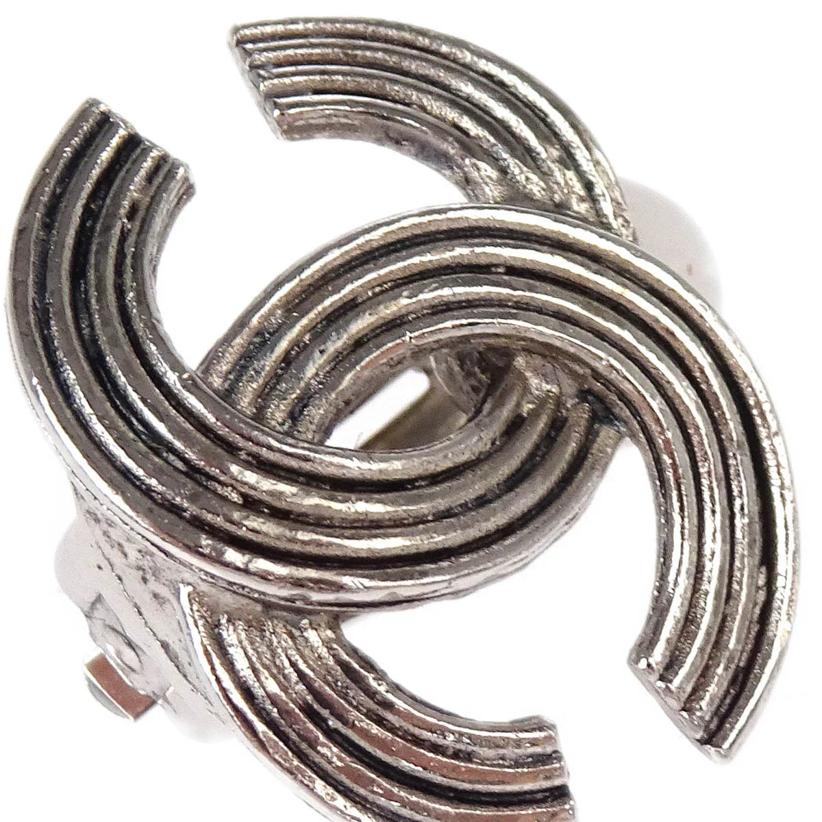 Chanel CC Earrings Clip-On Silver 00A