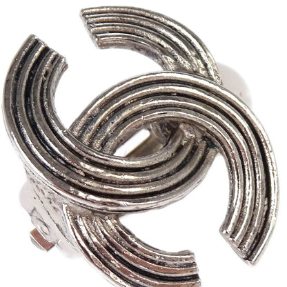 Chanel CC Earrings Clip-On Silver 00A