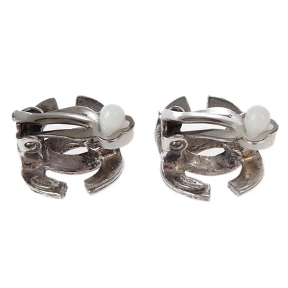 Chanel CC Earrings Clip-On Silver 00A