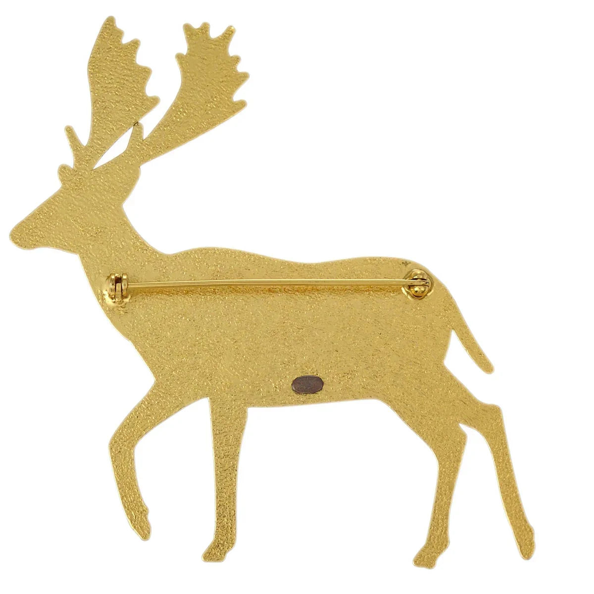 Chanel Deer Gold Brooch Pin Costume Pearl 01A