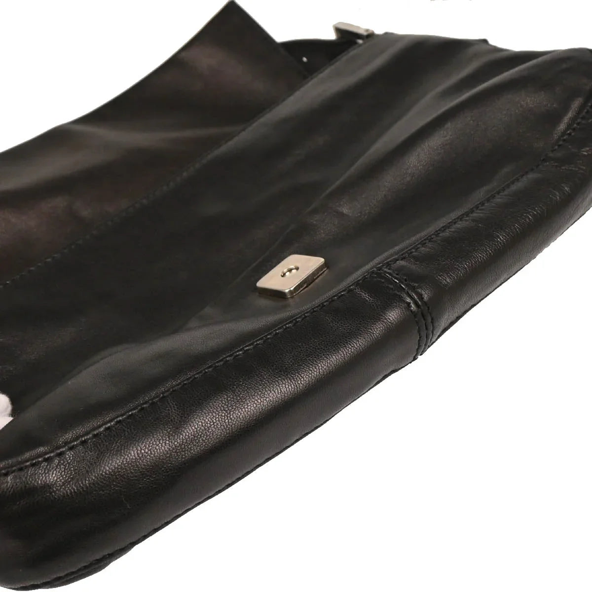 Fendi 1990-2000 Black Leather Baguette Handbag