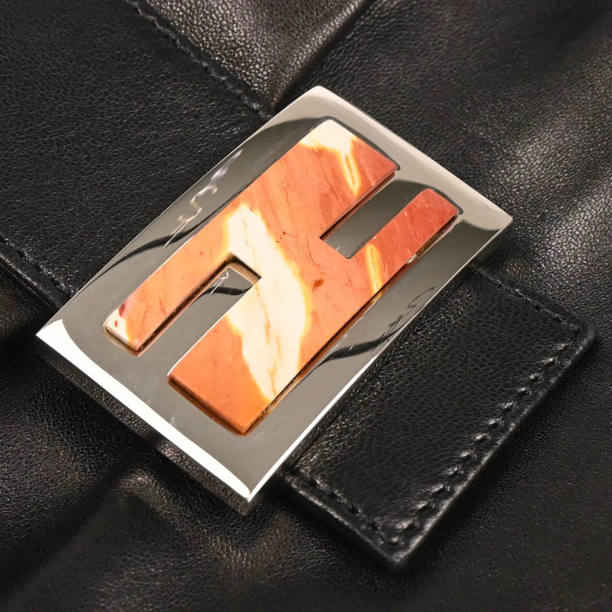 Fendi 1990-2000 Black Leather Baguette Handbag