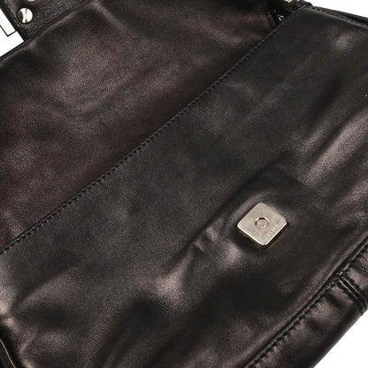 Fendi 1990-2000 Black Leather Baguette Handbag