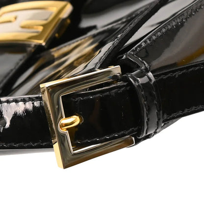 Fendi 2008 Black Patent Leather Baguette Handbag