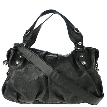 Gucci Black Leather 2way Shoulder Handbag