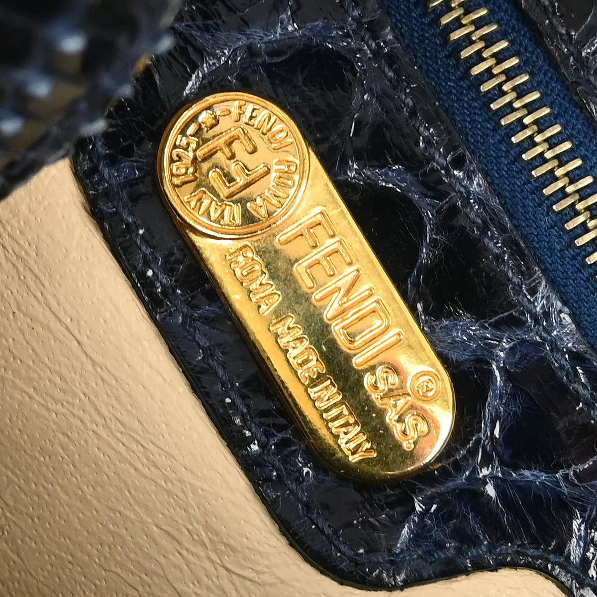 Fendi * Navy Python Handbag