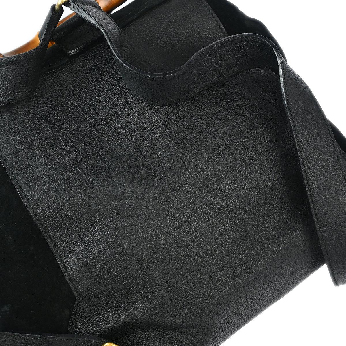 Gucci 1970-1990s Suede Bamboo Backpack