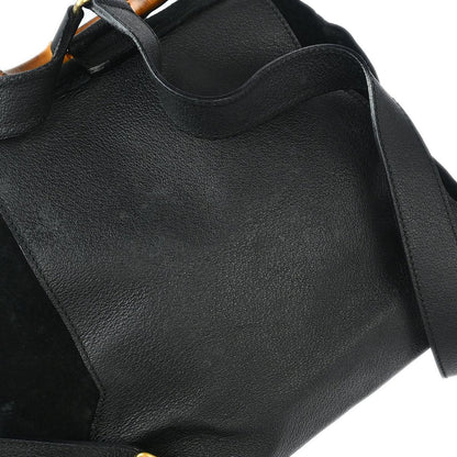 Gucci 1970-1990s Suede Bamboo Backpack