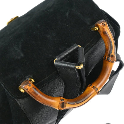 Gucci 1970-1990s Suede Bamboo Backpack