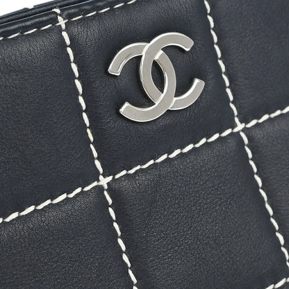 Chanel 2002-2003 Black Calfskin Choco Bar Wild Stitch Tote Handbag