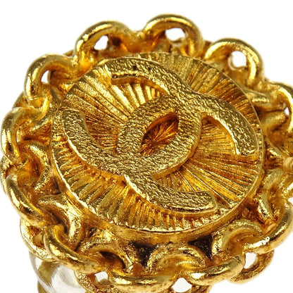 Chanel Button Earrings Clip-On Gold 95A