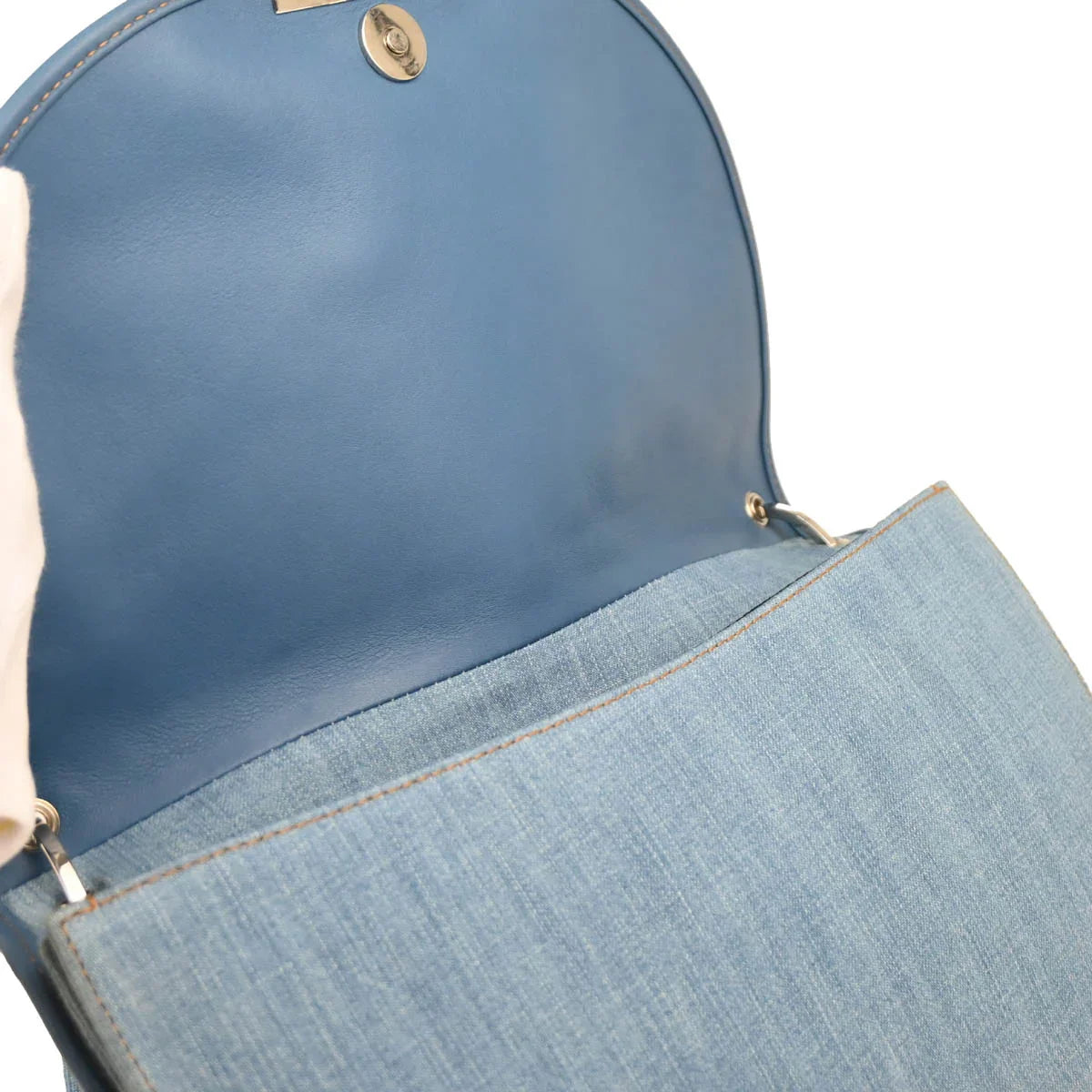 Christian Dior 2002 Light Blue Denim Admit It Handbag