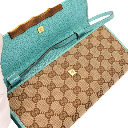 Gucci Brown Canvas Bamboo GG Shoulder Bag