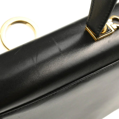 Salvatore Ferragamo Black Leather Gancini 2way Handbag