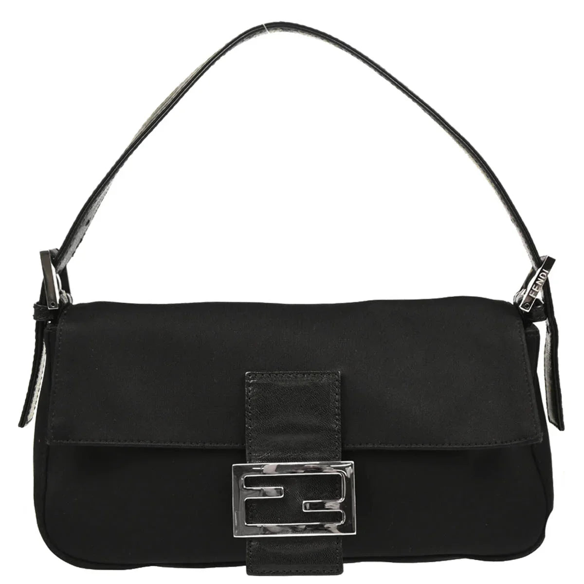 Fendi 2009 Black Jersey Baguette Handbag