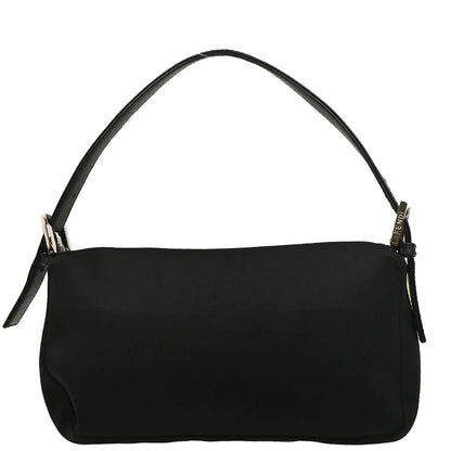 Fendi 2009 Black Jersey Baguette Handbag