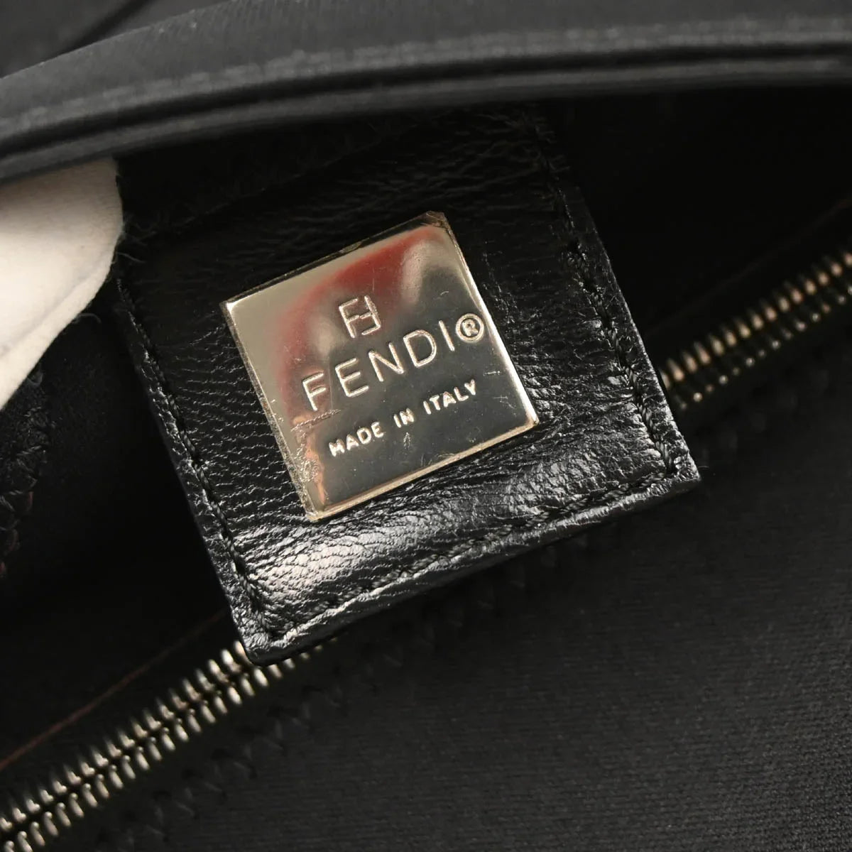 Fendi 2009 Black Jersey Baguette Handbag