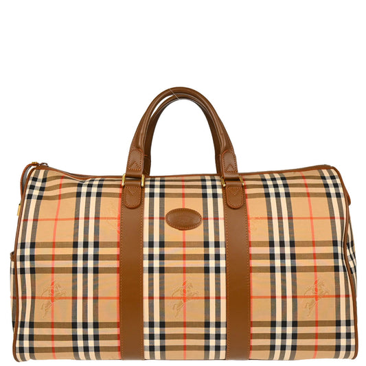 Burberrys Beige House Check Duffle Handbag